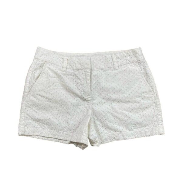 LOFT White Eyelets Chino Short -Women Size 2 -Summer Springs Casual - Picture 1 of 12